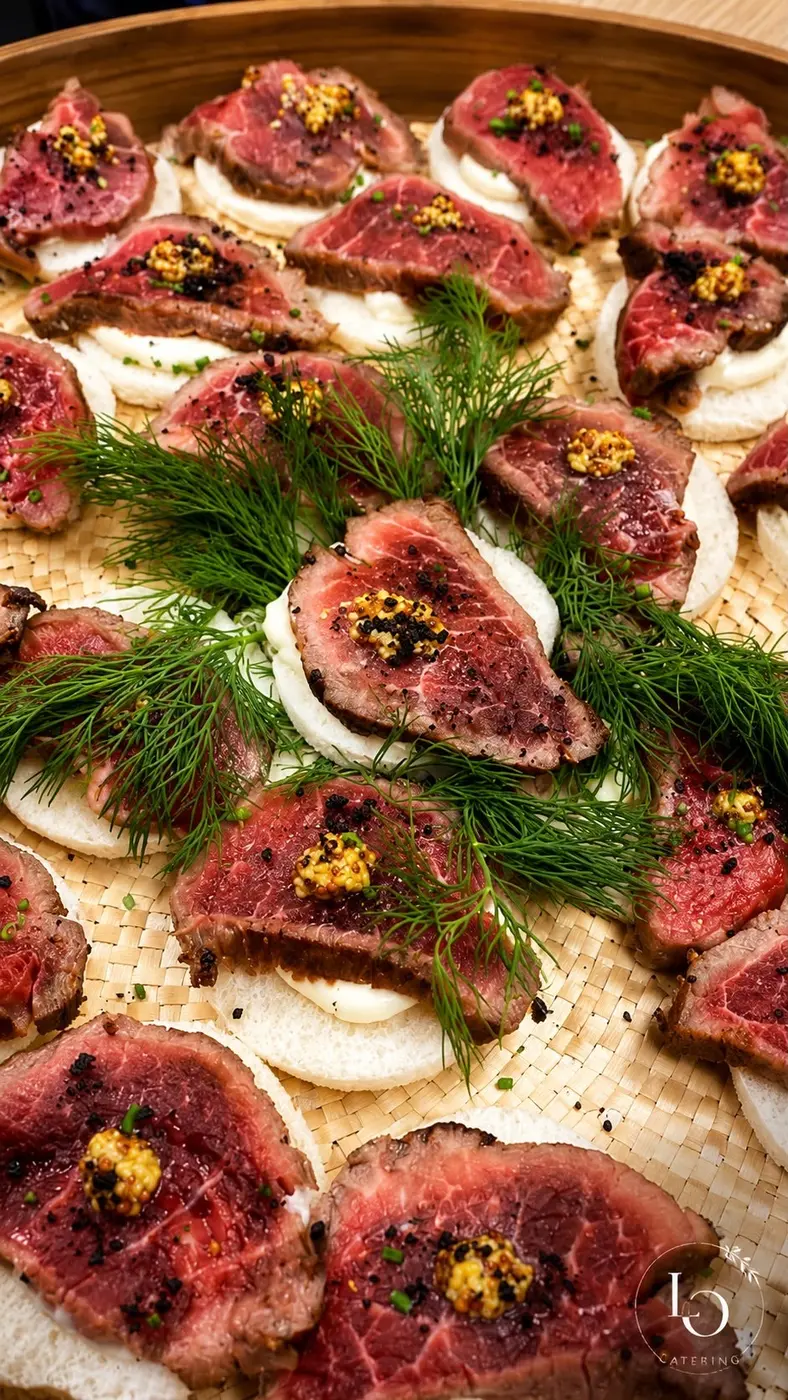 Bocado de cóctel elaborado por Catering La Oliva